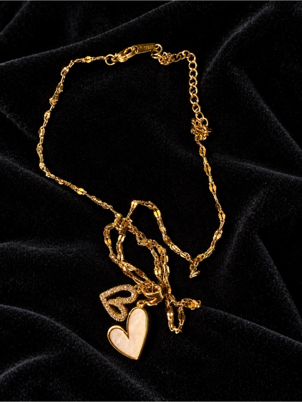 Gold Stainless Steel Heart Pendant Necklace